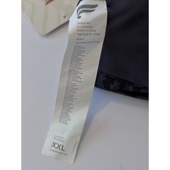 Fabletics No Bounce Sports Bra Size XXL Black Grey Camouflage NWT New - Picture 6 of 6